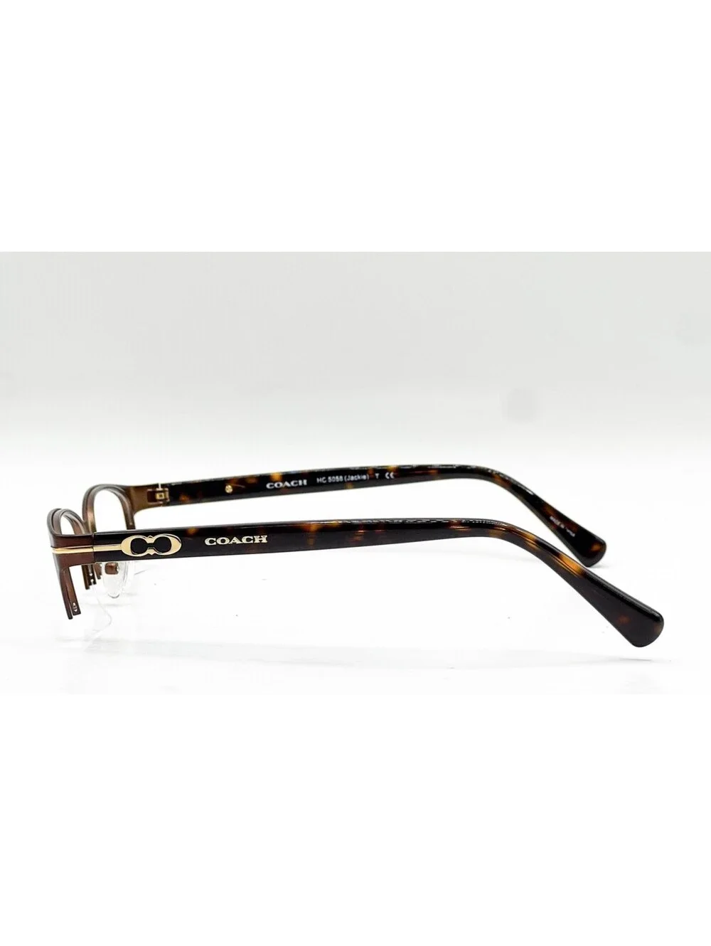 Coach HC 5058 9199 Satin Dark Brown Havana Cat Eye Eyeglass Frames 49-17-135